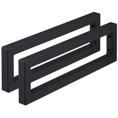 Relaxdays Lot de 2 consoles murales rectangulaires en acier pour lavabo et étagère murale, 50 cm, noir Relaxdays Lot de 2 consoles murales rectangulaires en acier pour lavabo et étagère murale, 50 cm, noir