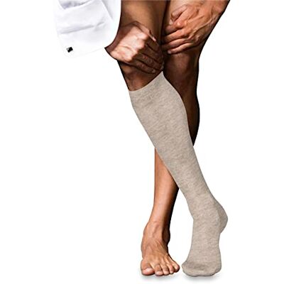 FALKE homme No. 9 chaussettes longues respirantes coton brillance légère renforcées couture plate aux orteils unies haute qualité élégantes pour tenues habillées et travail 1 paire FALKE homme No. 9 chaussettes longues respirantes coton brillance légère renforcées couture plate aux orteils unies haute qualité élégantes pour tenues habillées et travail 1 paire