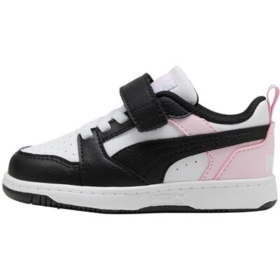PUMA Rebound V6 Lo AC+ Inf Chaussures unisexes pour bébé Blanc/noir perle rose Pointure 26, Blanc Noir Perle Rose, 26 EU PUMA Rebound V6 Lo AC+ Inf Chaussures unisexes pour bébé Blanc/noir perle rose Pointure 26, Blanc Noir Perle Rose, 26 EU