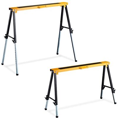 Relaxdays Lot de 2 tréteaux de travail réglables en hauteur 91,5 x 106 x 50 cm Orange Relaxdays Lot de 2 tréteaux de travail réglables en hauteur 91,5 x 106 x 50 cm Orange