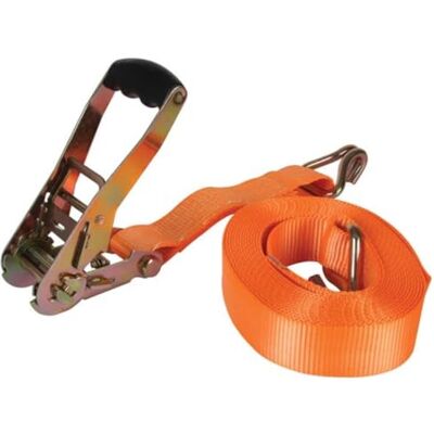 Toolland a land of possibilities Toolland Sangle d'arrimage, en 2 parties, avec tendeur à cliquet et crochets doigts serrés, pour l'arrimage de charges lourdes, max. 4500 kg, polyester, orange, 50 mm x 8 m Toolland a land of possibilities Toolland Sangle d'arrimage, en 2 parties, avec tendeur à cliquet et crochets doigts serrés, pour l'arrimage de charges lourdes, max. 4500 kg, polyester, orange, 50 mm x 8 m