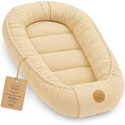Totsy Baby Cocon Mousseline pour Bébé Nid doux respirant Nouveau-né portable et moelleux 50x90 cm douillet chaleureux pour Lit Bebe Berceau Landau Poussette Voyage Beige clair Totsy Baby Cocon Mousseline pour Bébé Nid doux respirant Nouveau-né portable et moelleux 50x90 cm douillet chaleureux pour Lit Bebe Berceau Landau Poussette Voyage Beige clair