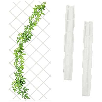 Relaxdays Tuteur à tomates, en lot Pratique de 3, Extensible, Bois de Sapin, pour Le Mur, 180 x 90 cm, Blanc Relaxdays Tuteur à tomates, en lot Pratique de 3, Extensible, Bois de Sapin, pour Le Mur, 180 x 90 cm, Blanc