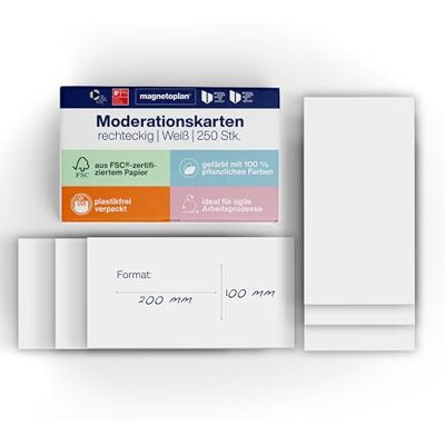 Magnetoplan Cartes de Communication - 250 pcs - Blanc Rectangulaire Magnetoplan Cartes de Communication - 250 pcs - Blanc Rectangulaire