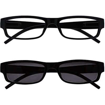 The Reading Glasses Company Lunettes de lecture noires +3,50 Légères Pack double pour hommes et femmes - Lunettes de lecture The Reading Glasses Company Lunettes de lecture noires +3,50 Légères Pack double pour hommes et femmes - Lunettes de lecture