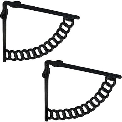 Relaxdays Lot de 2 supports d'étagère en fonte avec motif chaîne antique Noir Relaxdays Lot de 2 supports d'étagère en fonte avec motif chaîne antique Noir