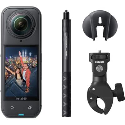 Insta360 X5 Pack Moto caméra d'action 360° 8K étanche, objectifs Robustes et remplaçables, 3h d'autonomie, Audio Clair, stabilisation, Perche à Selfie Invisible, Basse lumière de Pointe Insta360 X5 Pack Moto caméra d'action 360° 8K étanche, objectifs Robustes et remplaçables, 3h d'autonomie, Audio Clair, stabilisation, Perche à Selfie Invisible, Basse lumière de Pointe