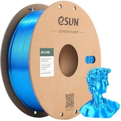 eSUN PLA Soie Filament 1.75mm, Soyeux Brillant Imprimante 3D Filament PLA, Précision Dimensionnelle +/- 0.05mm, 1KG Bobine (2.2 LBS) Filament d'impression 3D pour Imprimante 3D, Bleu Clair Soie eSUN PLA Soie Filament 1.75mm, Soyeux Brillant Imprimante 3D Filament PLA, Précision Dimensionnelle +/- 0.05mm, 1KG Bobine (2.2 LBS) Filament d'impression 3D pour Imprimante 3D, Bleu Clair Soie