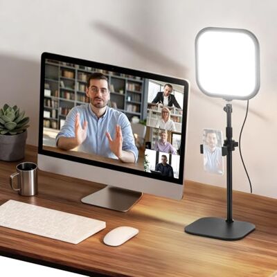 NEEWER Basics 10,8" Lumière vidéoconférence, 15 W bicolore Edge Lit, L220 Anneau lumineux écran complet avec support bureau et support téléphone, CRI95+, pour réunions, webcam, streaming, zoom NEEWER Basics 10,8" Lumière vidéoconférence, 15 W bicolore Edge Lit, L220 Anneau lumineux écran complet avec support bureau et support téléphone, CRI95+, pour réunions, webcam, streaming, zoom