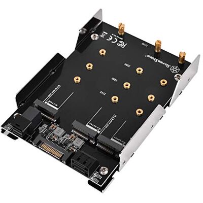 Silverstone SST-SDP12 Support de montage 3.5 "à 2x M.2 SATA et 1x M.2 NVMe SSD Silverstone SST-SDP12 Support de montage 3.5 "à 2x M.2 SATA et 1x M.2 NVMe SSD