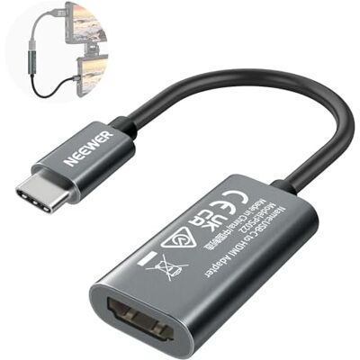 NEEWER Adaptateur USB C vers HDMI, 19 cm Plug & Play Type C (mâle) vers HDMI (femelle) pour transfert vidéo 4K 60 Hz, compatible avec iPhone, iPad, MacBook, iMac, Thunderbolt, téléphone Android NEEWER Adaptateur USB C vers HDMI, 19 cm Plug & Play Type C (mâle) vers HDMI (femelle) pour transfert vidéo 4K 60 Hz, compatible avec iPhone, iPad, MacBook, iMac, Thunderbolt, téléphone Android