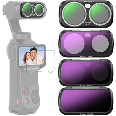 NEEWER Kit de Filtres Clarity+ ND/CPL Compatible avec Insta360 Luna Ultra Verre Optique HD,Filtres ND16/ND64/ND256 & Filtre CPL avec Cadre Métallique pour des Clichés au Téléobjectif 12x NEEWER Kit de Filtres Clarity+ ND/CPL Compatible avec Insta360 Luna Ultra Verre Optique HD,Filtres ND16/ND64/ND256 & Filtre CPL avec Cadre Métallique pour des Clichés au Téléobjectif 12x