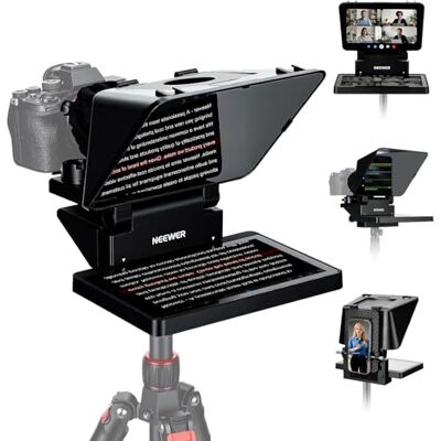NEEWER X11 Téléprompteur 2 en 1 avec moniteur pour Windows MacOS, prompteur portable pour caméra, webcam, téléphone portable, tablette, écran de miroir, pour YouTube, Twitch, Live Streaming Conference NEEWER X11 Téléprompteur 2 en 1 avec moniteur pour Windows MacOS, prompteur portable pour caméra, webcam, téléphone portable, tablette, écran de miroir, pour YouTube, Twitch, Live Streaming Conference