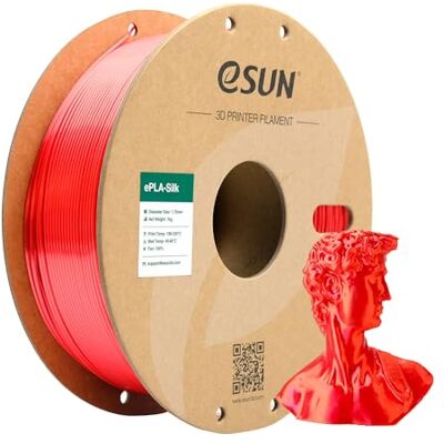 eSUN PLA Soie Filament 1.75mm, Soyeux Brillant Imprimante 3D Filament PLA, Précision Dimensionnelle +/- 0.05mm, 1KG Bobine (2.2 LBS) Filament d'impression 3D pour Imprimante 3D, Rouge Soie eSUN PLA Soie Filament 1.75mm, Soyeux Brillant Imprimante 3D Filament PLA, Précision Dimensionnelle +/- 0.05mm, 1KG Bobine (2.2 LBS) Filament d'impression 3D pour Imprimante 3D, Rouge Soie