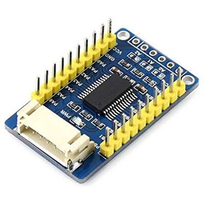 Waveshare MCP23017 Carte d'extension IO Interface I2C extensible 16 broches E/S Compatible avec les niveaux 3,3 V et 5 V Waveshare MCP23017 Carte d'extension IO Interface I2C extensible 16 broches E/S Compatible avec les niveaux 3,3 V et 5 V