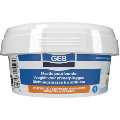 GEB Mastic d'étanchéité pour bonde de lavabo, évier, Baignoire, Douche ou pour Emboitement de tuyaux Pot 200g Beige GEB Mastic d'étanchéité pour bonde de lavabo, évier, Baignoire, Douche ou pour Emboitement de tuyaux Pot 200g Beige
