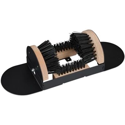 Relaxdays Grattoir à chaussures avec brosses tout autour, paillasson extérieur, poils robustes, fixation au sol, noir/naturel Relaxdays Grattoir à chaussures avec brosses tout autour, paillasson extérieur, poils robustes, fixation au sol, noir/naturel