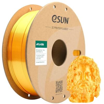eSUN PLA Métal Soie Filament 1.75mm, Soyeux Métallisé Imprimante 3D Filament PLA, Précision Dimensionnelle +/- 0.05mm, 1KG Bobine (2.2 LBS) Filament d'impression 3D pour Imprimante 3D, Or Soie eSUN PLA Métal Soie Filament 1.75mm, Soyeux Métallisé Imprimante 3D Filament PLA, Précision Dimensionnelle +/- 0.05mm, 1KG Bobine (2.2 LBS) Filament d'impression 3D pour Imprimante 3D, Or Soie