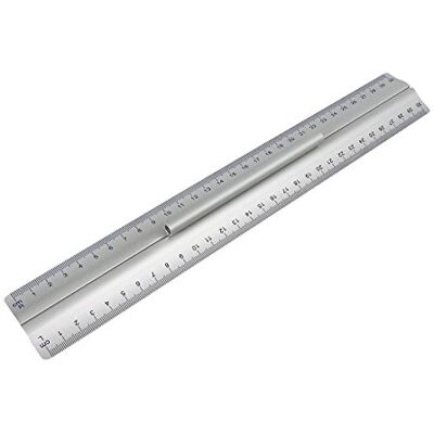 WEDO 525235 Règle en aluminium 30 cm avec poignée pour droitiers et gauchers avec insert en caoutchouc antidérapant Argenté WEDO 525235 Règle en aluminium 30 cm avec poignée pour droitiers et gauchers avec insert en caoutchouc antidérapant Argenté