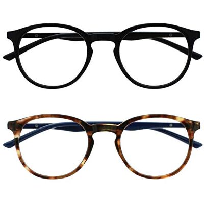 Lunettes de lecture Opulize MET Blaulicht - Filtre de lumière bleue, Monture ronde fine Lunettes de lecture Opulize MET Blaulicht - Filtre de lumière bleue, Monture ronde fine