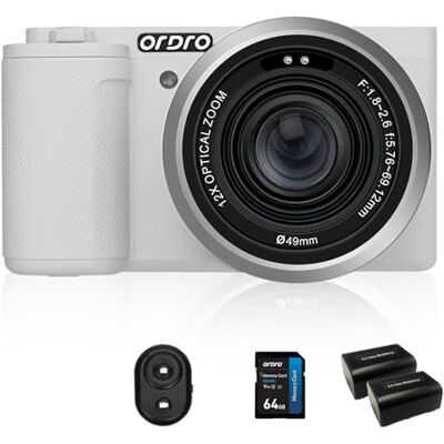 ORDRO G730 Micro caméra simple 5K 64 MP HD Vlog Zoom optique 12x avec écran tactile IPS de 3,2", WDR, Wi-Fi pour YouTube (blanc) ORDRO G730 Micro caméra simple 5K 64 MP HD Vlog Zoom optique 12x avec écran tactile IPS de 3,2", WDR, Wi-Fi pour YouTube (blanc)