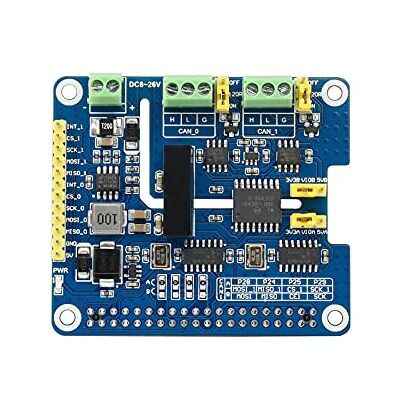 Waveshare 2 Canaux Isolé Can FD Bus Extension Hat pour Raspberry Pi, avec Contrôleur Can MCP2518FD et Émetteur-récepteur Can MCP2562FD, Support Protocoles CAN2.0 et Can FD, Circuits de Protection Multiples Waveshare 2 Canaux Isolé Can FD Bus Extension Hat pour Raspberry Pi, avec Contrôleur Can MCP2518FD et Émetteur-récepteur Can MCP2562FD, Support Protocoles CAN2.0 et Can FD, Circuits de Protection Multiples