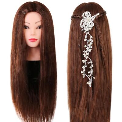 Neverland Beauty & Health Tête À Coiffer Professionnelle Neverland Beauty 60cm Têtes d'exercice Coiffure Cosmétologie Pratique Mannequin Poupée 60% Vrais Cheveux+ Titulaire & Hairdressing Outils Accessoires Set #4 Neverland Beauty & Health Tête À Coiffer Professionnelle Neverland Beauty 60cm Têtes d'exercice Coiffure Cosmétologie Pratique Mannequin Poupée 60% Vrais Cheveux+ Titulaire & Hairdressing Outils Accessoires Set #4