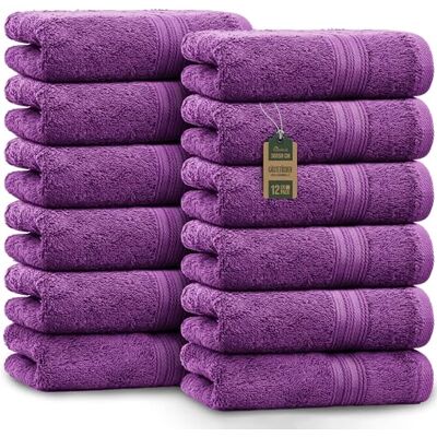 NatureMark 12x Serviettes invité violettes - 30x50cm NatureMark 12x Serviettes invité violettes - 30x50cm