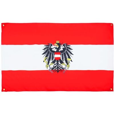 AZ FLAG Drapeau Autriche avec aigle 150x90 cm Polyester Léger 4 Œillets Usage intérieur Drapeau décoratif autrichien Österreich mit Adler coutures doubles et bords renforcés AZ FLAG Drapeau Autriche avec aigle 150x90 cm Polyester Léger 4 Œillets Usage intérieur Drapeau décoratif autrichien Österreich mit Adler coutures doubles et bords renforcés