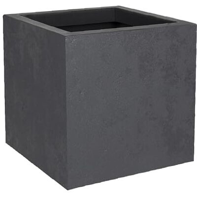 EDA Pot Carré Basalt'Up 21 L Décor Imitation Béton Simple Paroi Zone de Rétention d'eau 29,5 x 29,5 x H.29,5 cm Gris Anthracite EDA Pot Carré Basalt'Up 21 L Décor Imitation Béton Simple Paroi Zone de Rétention d'eau 29,5 x 29,5 x H.29,5 cm Gris Anthracite