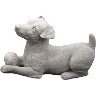 gartendekoparadies.de Jack Russell Terrier Figurine de chien, en pierre, hauteur 24 cm, 11 kg, gris, résistante au gel, en pierre moulée, pour l'extérieur gartendekoparadies.de Jack Russell Terrier Figurine de chien, en pierre, hauteur 24 cm, 11 kg, gris, résistante au gel, en pierre moulée, pour l'extérieur
