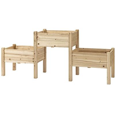Outsunny Jardinière sur Pieds Carré Potager 2 Étages 184L x 45l x 80H cm Outsunny Jardinière sur Pieds Carré Potager 2 Étages 184L x 45l x 80H cm