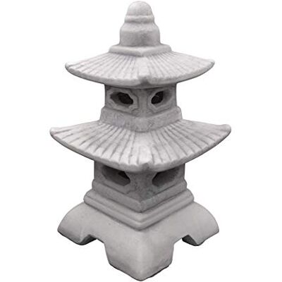 gartendekoparadies.de Pagode japonaise avec huit fenêtres lanterne en pierre H 40 cm, 11 kg, grise, résistante au gel, pour l'extérieur gartendekoparadies.de Pagode japonaise avec huit fenêtres lanterne en pierre H 40 cm, 11 kg, grise, résistante au gel, pour l'extérieur