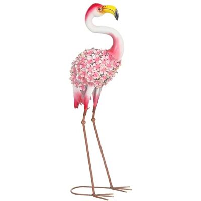 Outsunny Statue de Jardin Flamant Rose, Sculpture d'Oiseau en Métal avec Plumes Florales, Décoration Extérieure avec Piquets de Fixation pour Jardin, Terrasse ou Paysage, Rouge Outsunny Statue de Jardin Flamant Rose, Sculpture d'Oiseau en Métal avec Plumes Florales, Décoration Extérieure avec Piquets de Fixation pour Jardin, Terrasse ou Paysage, Rouge