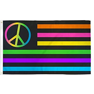 AZ FLAG Drapeau Etats-Unis Paix néon 90x60 cm Polyester 100D 2 Œillets AZ FLAG Drapeau Etats-Unis Paix néon 90x60 cm Polyester 100D 2 Œillets