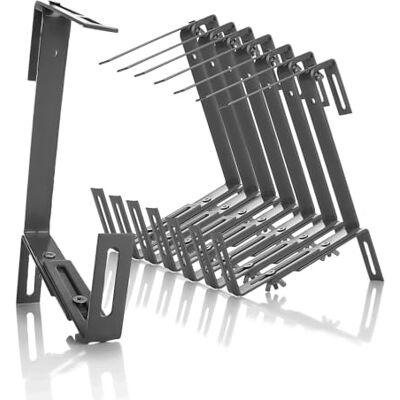 BigDean Lot de 8 supports de jardinières anthracite pour balcon et balustrade Fixation facile pour jardinières et jardinières Support de jardinière réglable sur 3 positions Support de jardinière BigDean Lot de 8 supports de jardinières anthracite pour balcon et balustrade Fixation facile pour jardinières et jardinières Support de jardinière réglable sur 3 positions Support de jardinière
