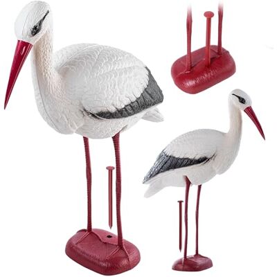 KADAX Cigogne Figurine de jardin 78 cm, cigogne à clapet, en plastique, protection des hérons, décoration de jardin, anti-oiseaux, protection d'étang, anti-oiseaux pour étang, jardin KADAX Cigogne Figurine de jardin 78 cm, cigogne à clapet, en plastique, protection des hérons, décoration de jardin, anti-oiseaux, protection d'étang, anti-oiseaux pour étang, jardin