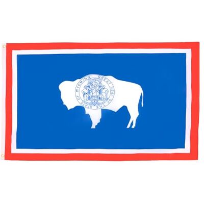 AZ FLAG Drapeau Wyoming 150x90 cm Polyester léger Drapeau Etat Américain Usa Etats-Unis Avec Oeillets Métalliques Intégrés 80g AZ FLAG Drapeau Wyoming 150x90 cm Polyester léger Drapeau Etat Américain Usa Etats-Unis Avec Oeillets Métalliques Intégrés 80g