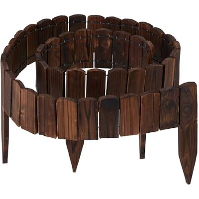 Relaxdays Bordure de parterre flexible de 200 cm de long Hauteur visible : 10 cm À planter Bois Clôture de pelouse Marron foncé Relaxdays Bordure de parterre flexible de 200 cm de long Hauteur visible : 10 cm À planter Bois Clôture de pelouse Marron foncé