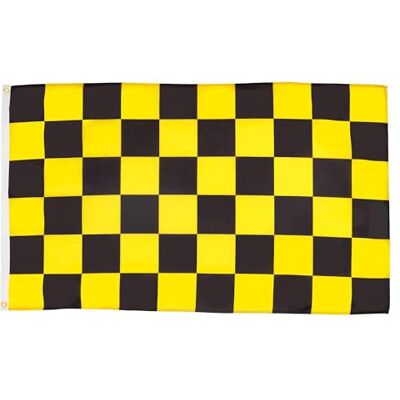 AZ FLAG Drapeau Damier Noir et jaune 90x60 cm Polyester 100D 2 Œillets AZ FLAG Drapeau Damier Noir et jaune 90x60 cm Polyester 100D 2 Œillets