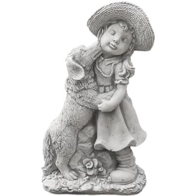 gartendekoparadies.de Figurine fille avec chien, hauteur 47 cm, 13 kg, en pierre coulée, résistante au gel, pour l'extérieur Gris gartendekoparadies.de Figurine fille avec chien, hauteur 47 cm, 13 kg, en pierre coulée, résistante au gel, pour l'extérieur Gris