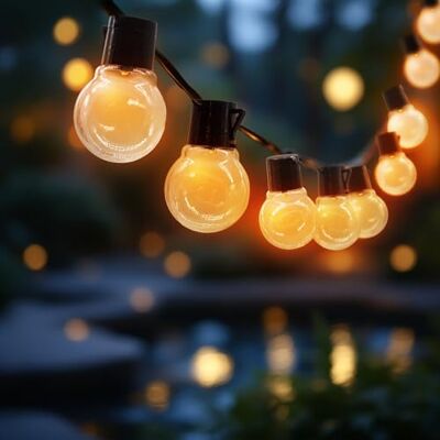 Spetebo Guirlande lumineuse solaire à LED avec 24 ampoules 460 cm Éclairage décoratif de jardin avec boules transparentes Décoration de fête Pavillon de terrasse Éclairage d'ambiance Lampe boule Spetebo Guirlande lumineuse solaire à LED avec 24 ampoules 460 cm Éclairage décoratif de jardin avec boules transparentes Décoration de fête Pavillon de terrasse Éclairage d'ambiance Lampe boule
