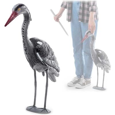 KADAX Héron gris en plastique, figurine décorative debout, protection contre les hérons de poissons, épouvantail, épouvantail, anti-oiseaux pour jardin, étang (70 cm) KADAX Héron gris en plastique, figurine décorative debout, protection contre les hérons de poissons, épouvantail, épouvantail, anti-oiseaux pour jardin, étang (70 cm)