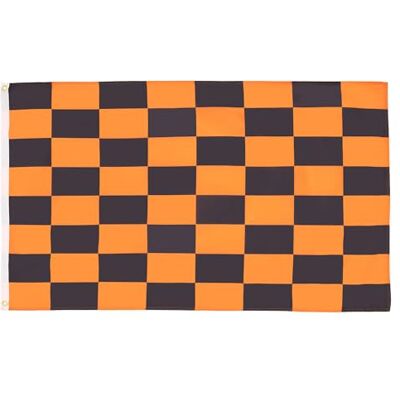 AZ FLAG Drapeau Damier Noir et orange 90x60 cm Polyester 100D 2 Œillets AZ FLAG Drapeau Damier Noir et orange 90x60 cm Polyester 100D 2 Œillets