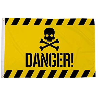 AZ FLAG Drapeau Danger Tête de Mort 150x90 cm Polyester 100D 2 Œillets AZ FLAG Drapeau Danger Tête de Mort 150x90 cm Polyester 100D 2 Œillets