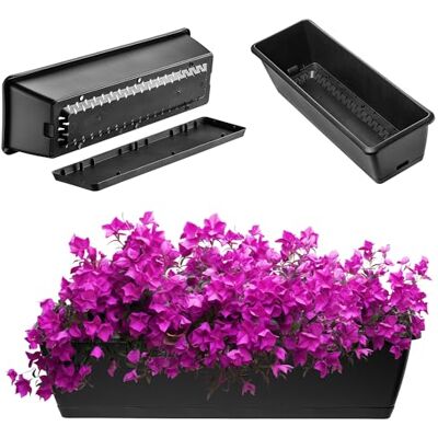 KADAX Jardinière 60 cm anthracite Jardinière en plastique avec soucoupe Résistant et facile à entretenir Pour fleurs et herbes d'extérieur KADAX Jardinière 60 cm anthracite Jardinière en plastique avec soucoupe Résistant et facile à entretenir Pour fleurs et herbes d'extérieur