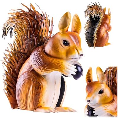 KADAX Figurine d'écureuil de 28 cm Figurine de jardin en acier revêtu par pulvérisation Décoration de jardin en métal peinte à la main KADAX Figurine d'écureuil de 28 cm Figurine de jardin en acier revêtu par pulvérisation Décoration de jardin en métal peinte à la main