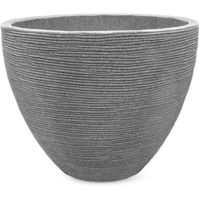 Spetebo Pot de fleurs rond en plastique au design rainuré 39,5 x 31 cm Pour l'intérieur et l'extérieur Spetebo Pot de fleurs rond en plastique au design rainuré 39,5 x 31 cm Pour l'intérieur et l'extérieur