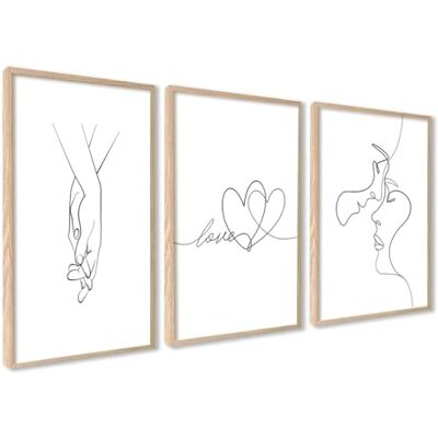 ART Lot de 3 Affiche Murale 30x40cm Cadre en Bois Décoration Murale A3, Bois MDF Robuste, pour Salon et Chambre, Design Moderne, Verre de Protection, Montage Mural Facile, Cadre Résistant ART Lot de 3 Affiche Murale 30x40cm Cadre en Bois Décoration Murale A3, Bois MDF Robuste, pour Salon et Chambre, Design Moderne, Verre de Protection, Montage Mural Facile, Cadre Résistant