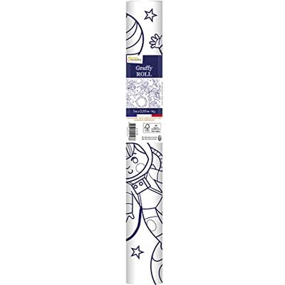 Avenue Mandarine GY160C Un rouleau de papier Affiche Graffy Roll pré-imprimée 5m x 35cm (Dessin de 50cm Répété 10 fois) À partir de 4 ans CADRES Avenue Mandarine GY160C Un rouleau de papier Affiche Graffy Roll pré-imprimée 5m x 35cm (Dessin de 50cm Répété 10 fois) À partir de 4 ans CADRES